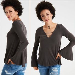 AE soft and sexy bell sleeve top